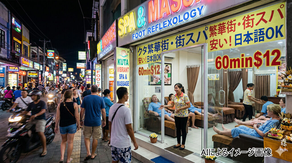 バリ島クタの街マッサージ店